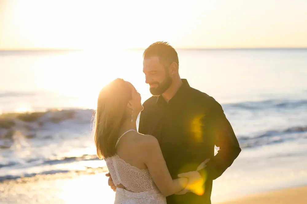 Just-married-couple-at-Sunset-on-the-beach - Finding Peace Counseling Service PLLC